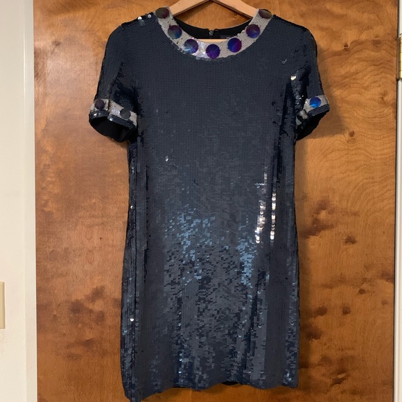 French Connection Sequin Navy Dress - Picture 2 of 6
